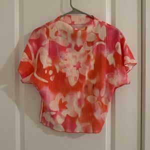 DESIGUAL floral pink top